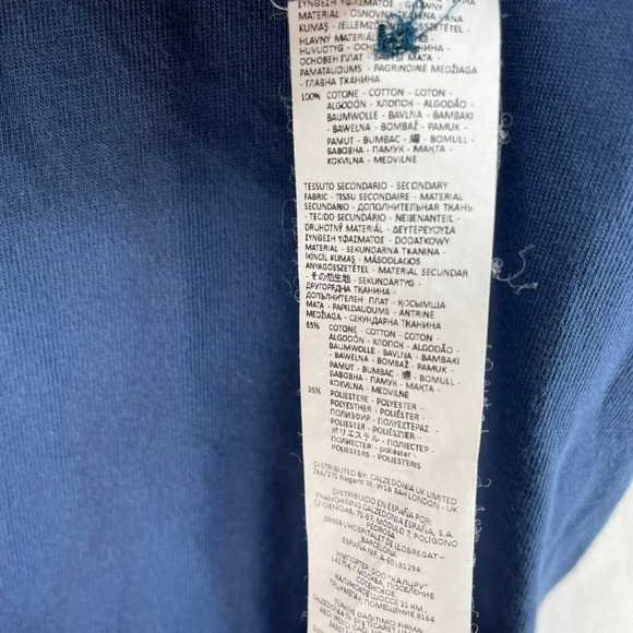 Intimissimi T-Shirt Men's Sz S Blue Plain 3-Button Crew Neck Regular Fit - Picture 8 of 10